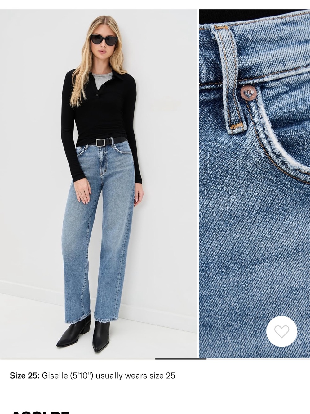 Agolde Harper Straight High-Rise Jeans in Light Blue